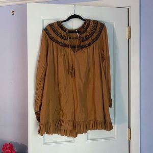 free people dress brown and black with tassel strings size S